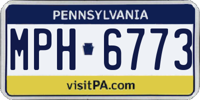 PA license plate MPH6773