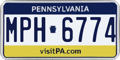 PA license plate MPH6774