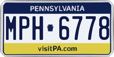 PA license plate MPH6778