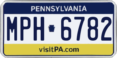 PA license plate MPH6782