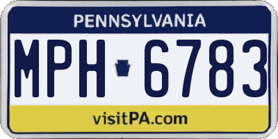 PA license plate MPH6783
