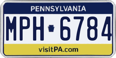PA license plate MPH6784
