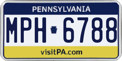 PA license plate MPH6788