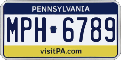 PA license plate MPH6789