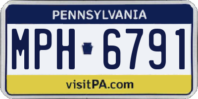 PA license plate MPH6791