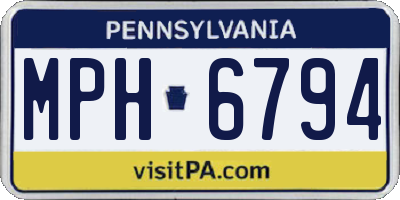 PA license plate MPH6794