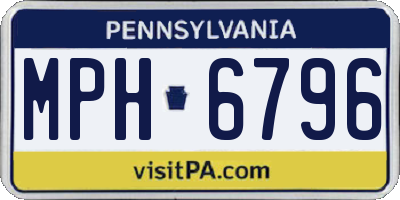 PA license plate MPH6796