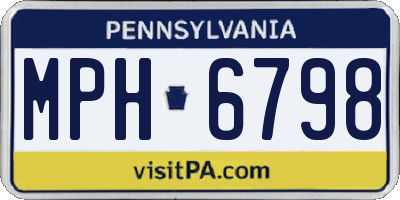 PA license plate MPH6798