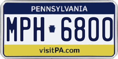 PA license plate MPH6800
