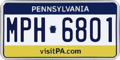 PA license plate MPH6801