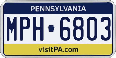PA license plate MPH6803