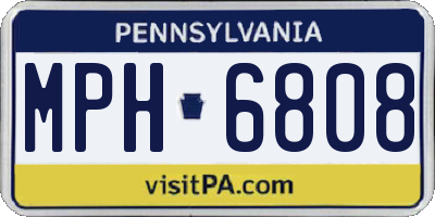 PA license plate MPH6808