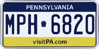 PA license plate MPH6820