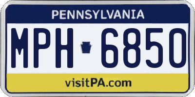 PA license plate MPH6850