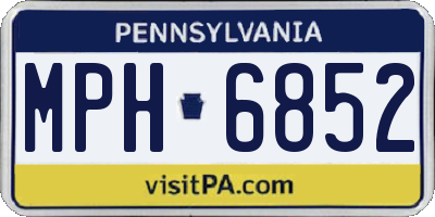 PA license plate MPH6852