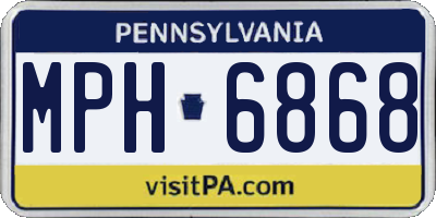 PA license plate MPH6868