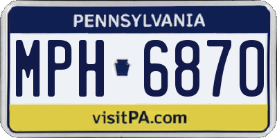 PA license plate MPH6870