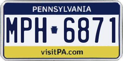 PA license plate MPH6871