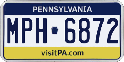 PA license plate MPH6872