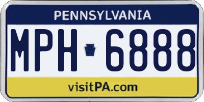 PA license plate MPH6888