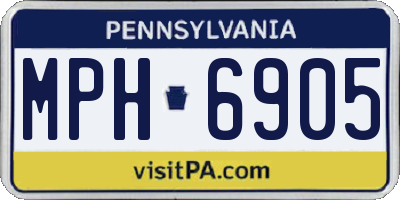 PA license plate MPH6905