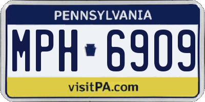 PA license plate MPH6909