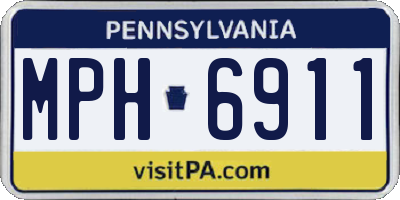PA license plate MPH6911