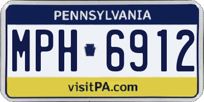 PA license plate MPH6912