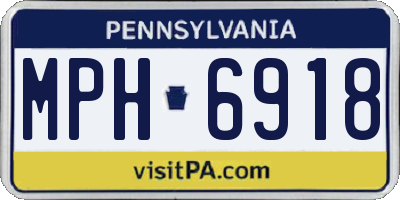 PA license plate MPH6918