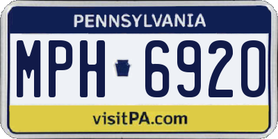 PA license plate MPH6920