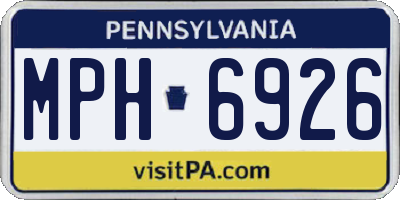 PA license plate MPH6926