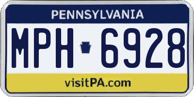 PA license plate MPH6928