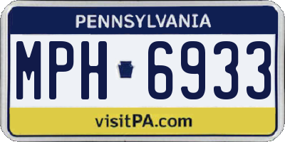 PA license plate MPH6933
