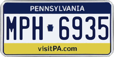 PA license plate MPH6935