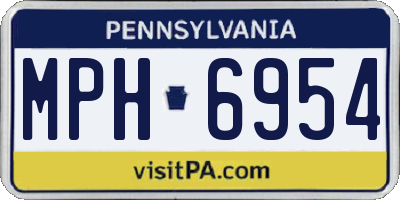 PA license plate MPH6954