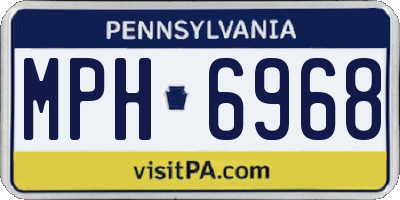 PA license plate MPH6968