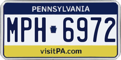 PA license plate MPH6972