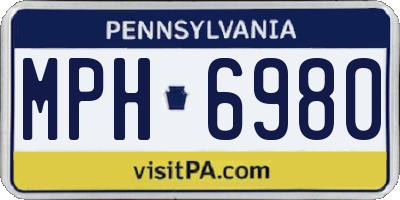 PA license plate MPH6980
