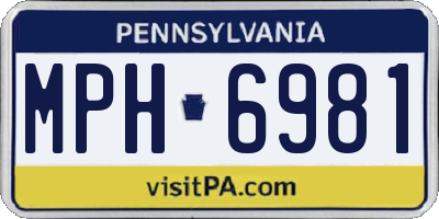 PA license plate MPH6981