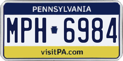 PA license plate MPH6984