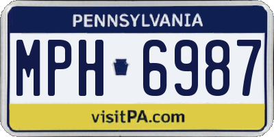 PA license plate MPH6987
