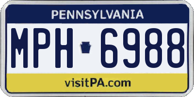 PA license plate MPH6988