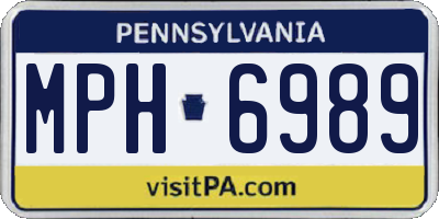 PA license plate MPH6989