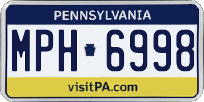 PA license plate MPH6998