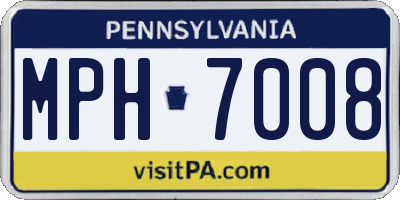 PA license plate MPH7008