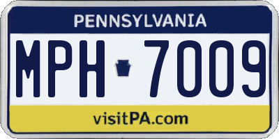 PA license plate MPH7009