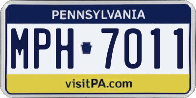 PA license plate MPH7011