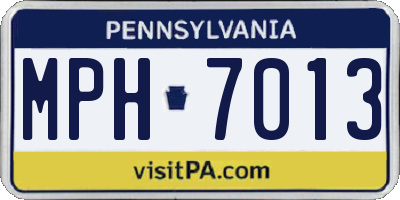 PA license plate MPH7013