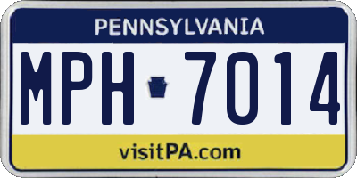 PA license plate MPH7014