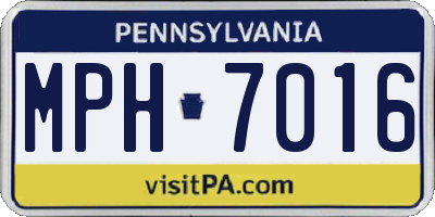 PA license plate MPH7016